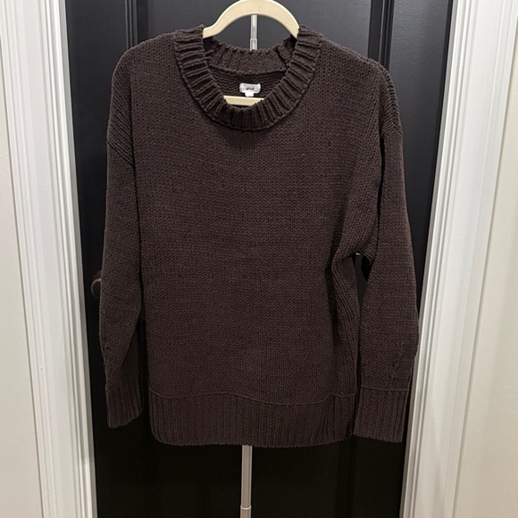 Aerie Dark Brown Crewneck Sweater - Picture 2 of 7